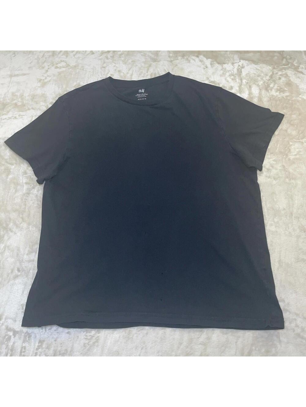 H&M Men's Adult Sz XL Shirt T Regular Fit Coupe Standard Color Black *Flaw*